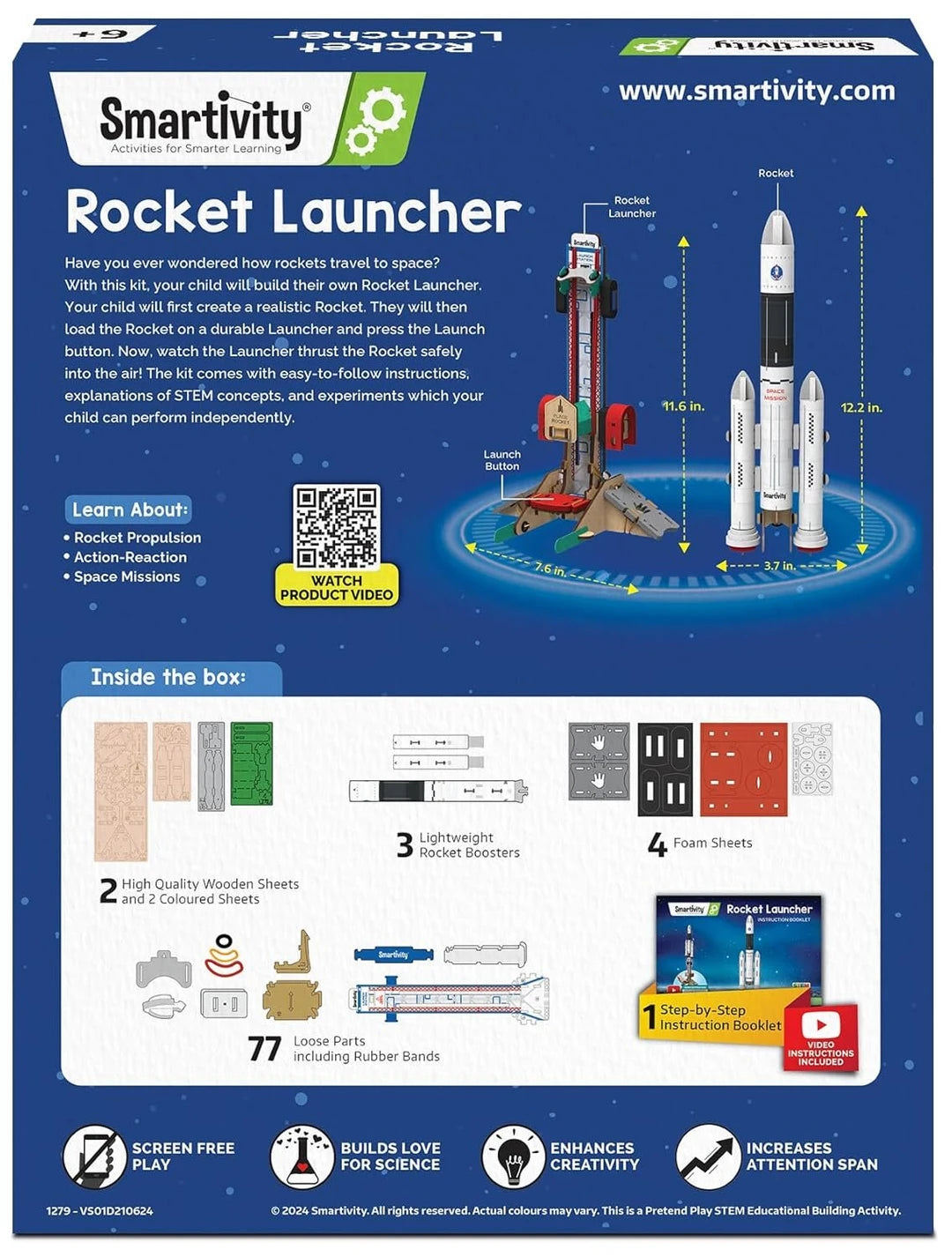 Smartivity DIY Rocket Launcher Space Toy, 6Y-14Y