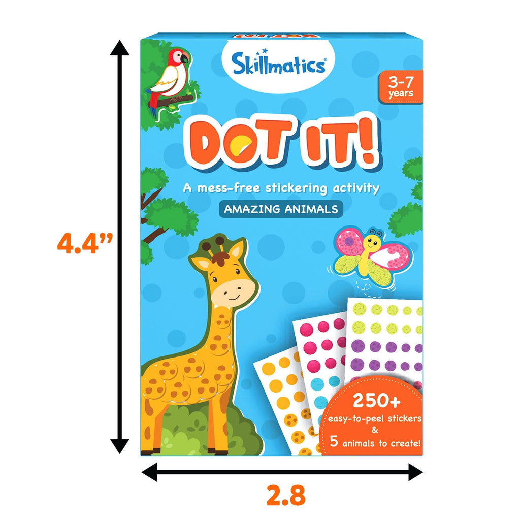 Skillmatics Dot It – Amazing Animals Sticker Kit, 3-7Y