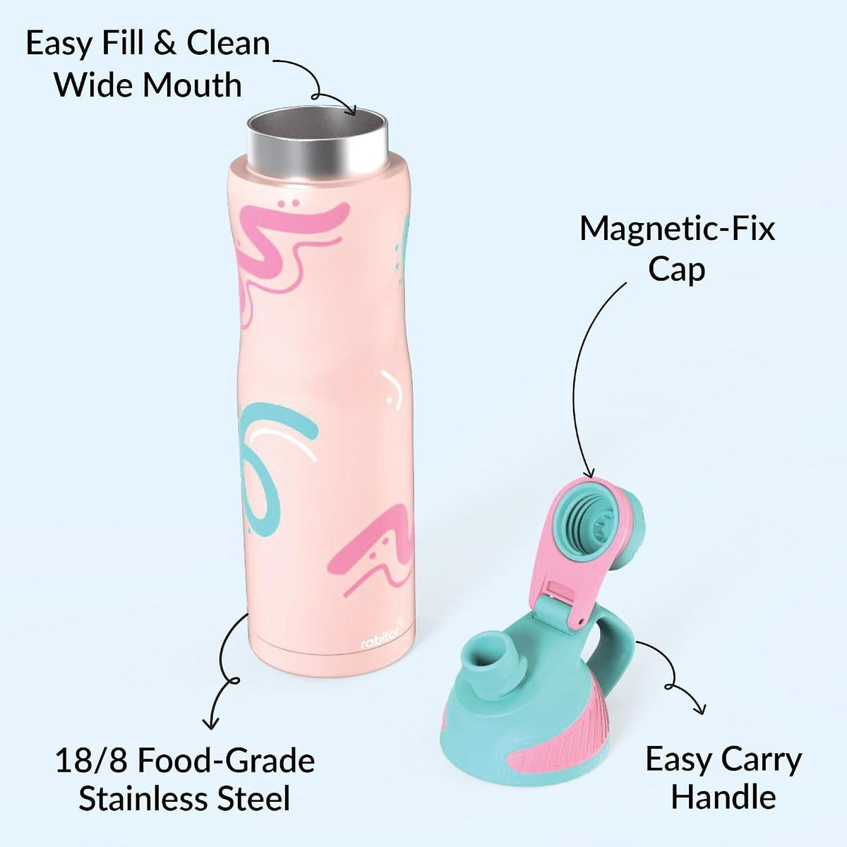 Rabitat ZYLO Max Insulated Steel Water Bottle, 750ml