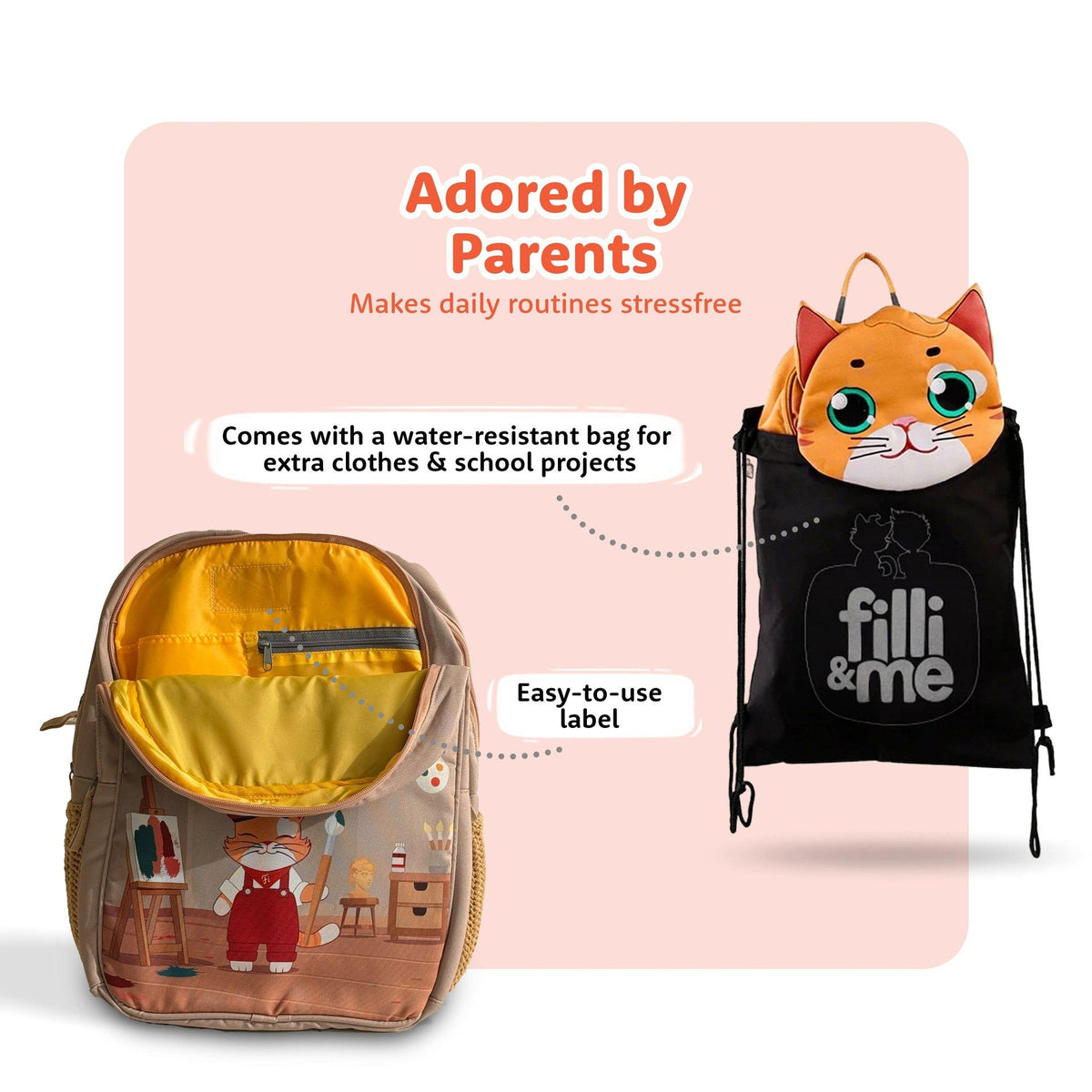Filli & Me Paints a Picture HugBag Backpack, 17L