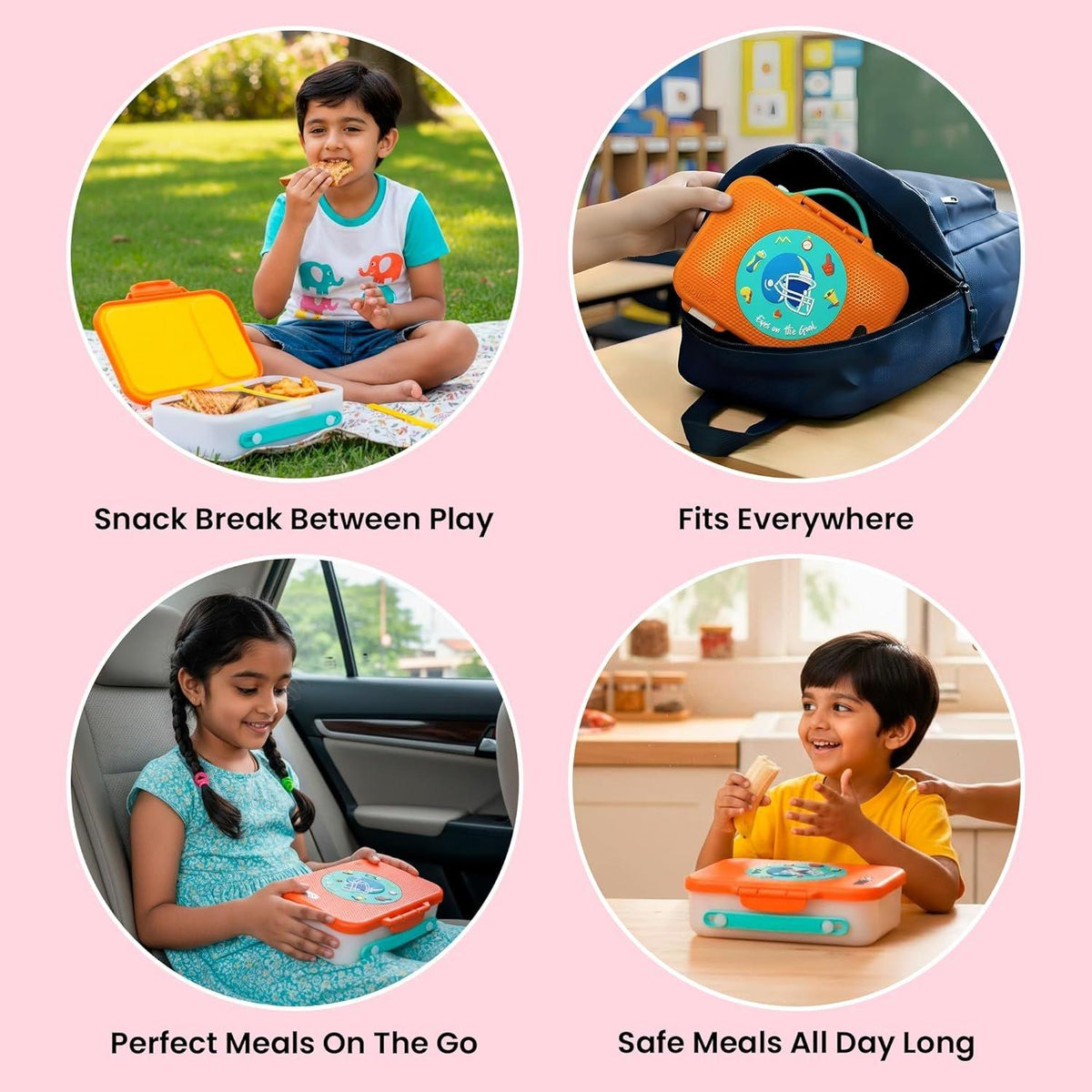 Rabitat Munchbee Pro 4-Compartment Steel Lunch Box, 850ml